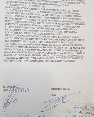 Το ιδιωτικό  συμφωνητικό μεταξύ Σπ. Μέριανου – Π. Πατέλη