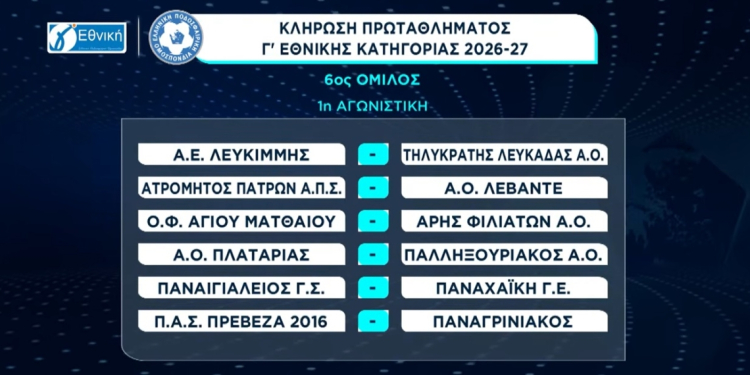1η αγωνιστικη